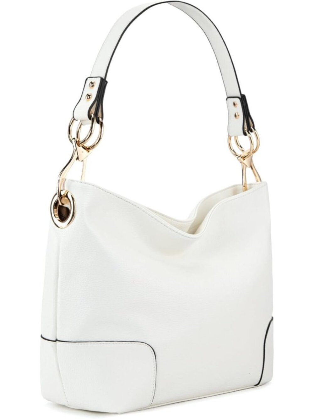 Women's White Leather West Hobo Crossbody Leather Purse Ladies Shoulder Bag